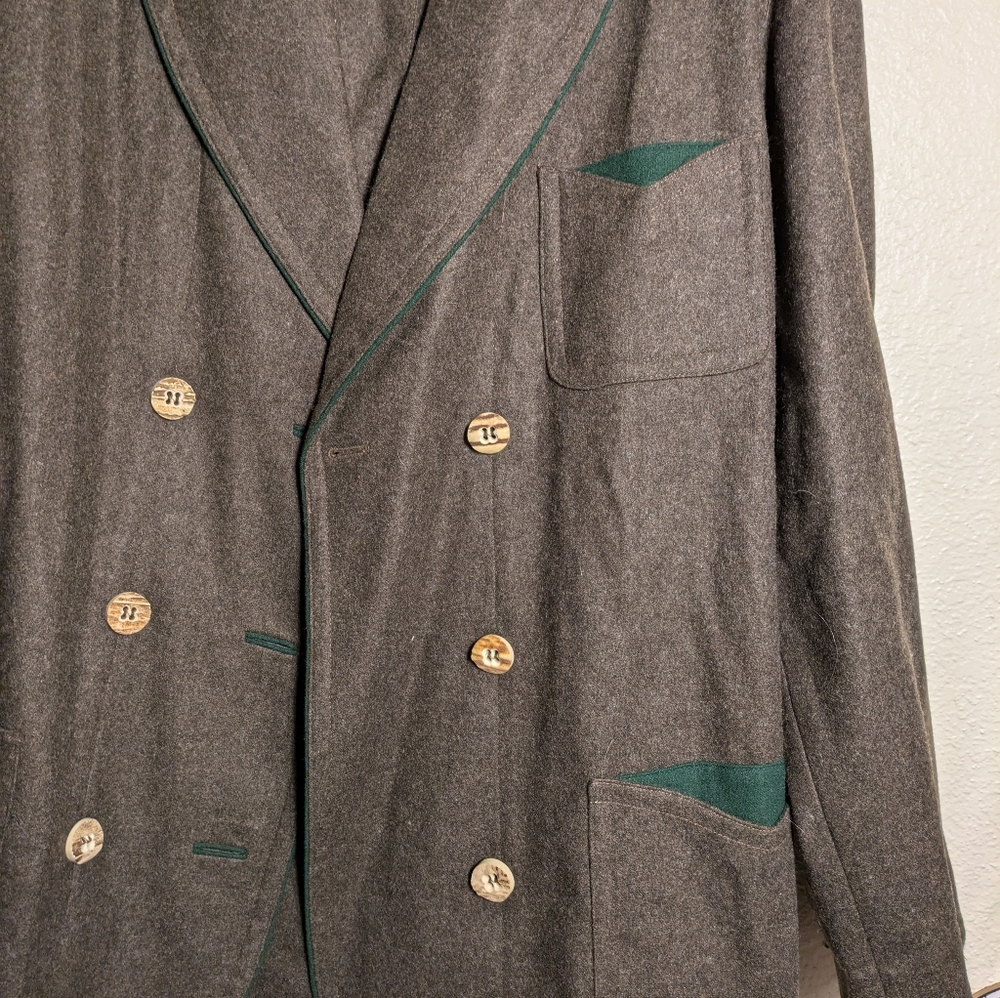 Zeiler Men's Gray Double-Breasted Jacket Size 42 - Picture 5 of 12